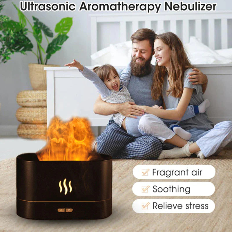 Flame Aroma Diffuser Room Fragrance Mist Maker Essential Oil Diffuser for Home Living Room Office