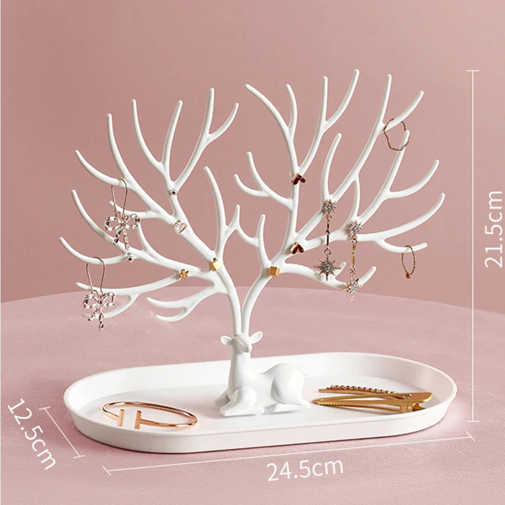 4 Styles Deer Jewelry Display Stand Plastic Jewelery Display Stand Holder Earring Necklace Organizer for Jewelery Display