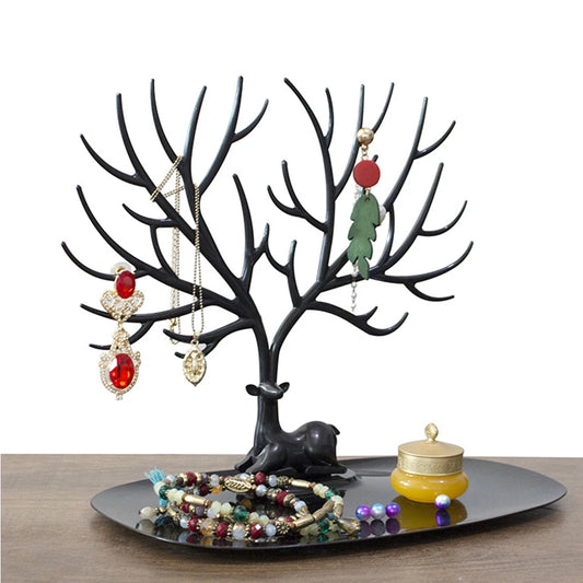 4 Styles Deer Jewelry Display Stand Plastic Jewelery Display Stand Holder Earring Necklace Organizer for Jewelery Display